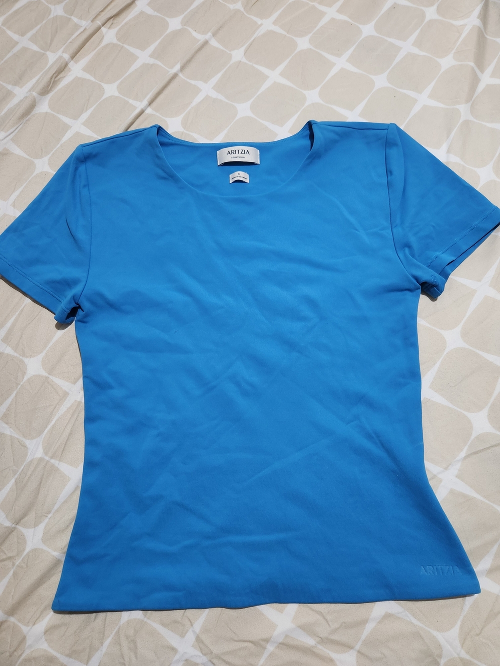 Aritzia Sunday Best Bliss Bright Blue Short Sleeve Tee